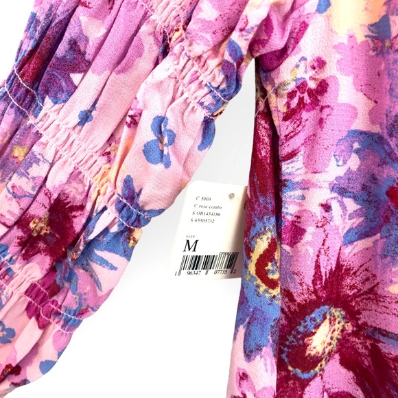 NWT Free People Floral Tie front Blouse - Picture 9 of 16